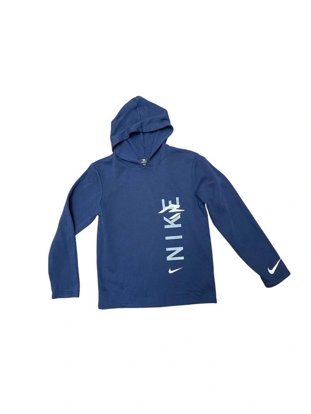 Nike Youth Large 12-13 Navy Fleece Pullover Hoodie Graphic Swoosh Logo